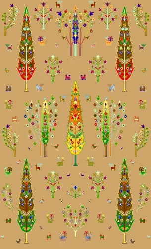 245x305 Tree of Life Rug Pattern