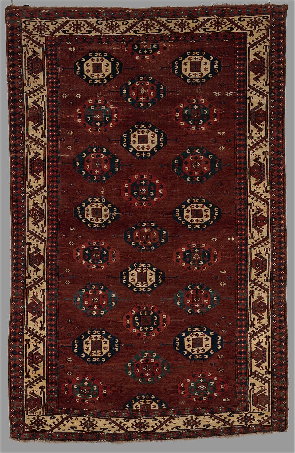 A Yomut main carpet (Met Museum).
